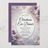 Silver Soft Amethyst Winter Christmas Eve Dinner Einladung (Vorne/Hinten)