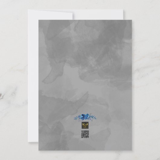 Silver Soirée: Ein blühender blauer Empfang Einladung (Rückseite)