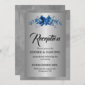 Silver Soirée: Ein blühender blauer Empfang Einladung (Vorne/Hinten)