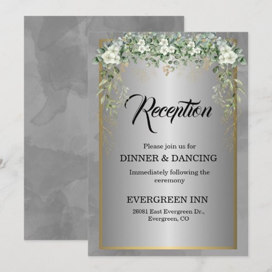 Silver Soirée: Eine blühende Affäre Einladung (Vorne/Hinten)