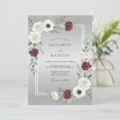 Silver Sophisticated Winter Wedding Einladung (Stehend Vorderseite)