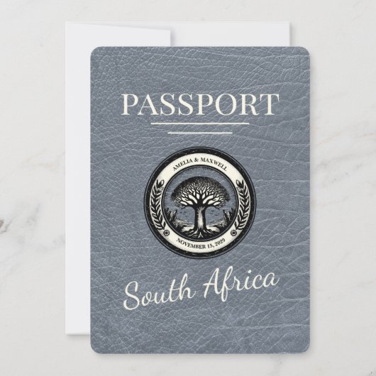 Silver South Africa Pass Einladung zur Hochzeit (Rückseite)