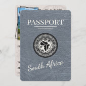 Silver South Africa Passport Save The Date (Vorne/Hinten)