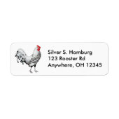 Silver Spangled Hamburg Rooster Label (Vorne)