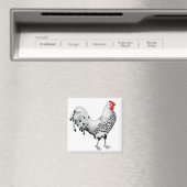 Silver Spangled Hamburg Rooster Magnet (In Situ (Geschirrspüler))