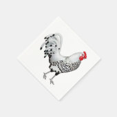 Silver Spangled Hamburg Rooster Paper Napkins Serviette (Ecke)