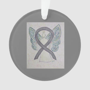 Silver Sparkle Awareness Ribbon Angel Ornamente