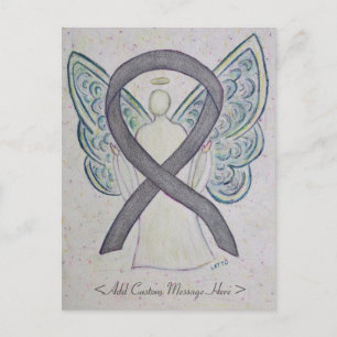 Silver Sparkle Awareness Ribbon Angel Postkarte
