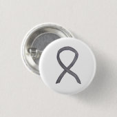Silver Sparkle Awareness Ribbon Custom Art Buttone Button (Vorne & Hinten)