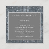 Silver Sparkle Beauty Stylist Quadratische Visitenkarte (Rückseite)