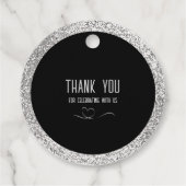 Silver Sparkle Black Elegant zum 25. Jahrestag Geschenkanhänger (Rückseite)