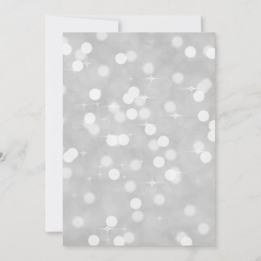 Silver Sparkle Bokeh Bat Mitzvah und Star von Davi Einladung (Rückseite)