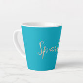 Silver Sparkle Bright Aqua Blue Milchtasse (Linke Ecke)