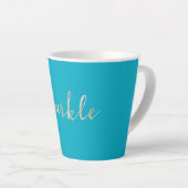 Silver Sparkle Bright Aqua Blue Milchtasse (Rechte Ecke)