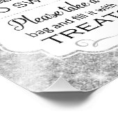Silver Sparkle Candy Buffet Brautparty Sign Fotodruck (Ecke)