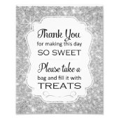 Silver Sparkle Candy Buffet Brautparty Sign Fotodruck (Vorne)
