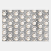 Silver Sparkle Christmas Ornament with Pretty Bow Geschenkpapier Set (Vorderseite 2)