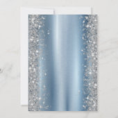 Silver Sparkle Diamonds Blue 60. Geburtstag Einladung (Rückseite)