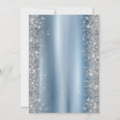 Silver Sparkle Diamonds Blue Retirement Party Einladung (Rückseite)