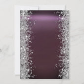 Silver Sparkle Diamonds Burgundy 35. Geburtstag Einladung (Rückseite)