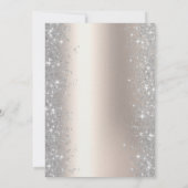 Silver Sparkle Diamonds Elfenbeinruhestand Party Einladung (Rückseite)