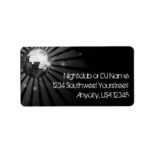 Silver Sparkle Disco Ball Party Adressaufkleber (Vorne)