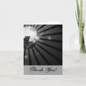 Silver Sparkle Disco Ball Party Dankeskarte (Vorderseite)