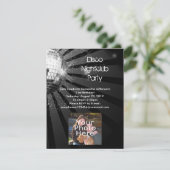 Silver Sparkle Disco Ball Party Einladung (Stehend Vorderseite)