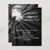 Silver Sparkle Disco Ball Party Einladung (Vorne/Hinten)