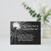 Silver Sparkle Disco Ball Party Einladungspostkarte (Stehend Vorderseite)