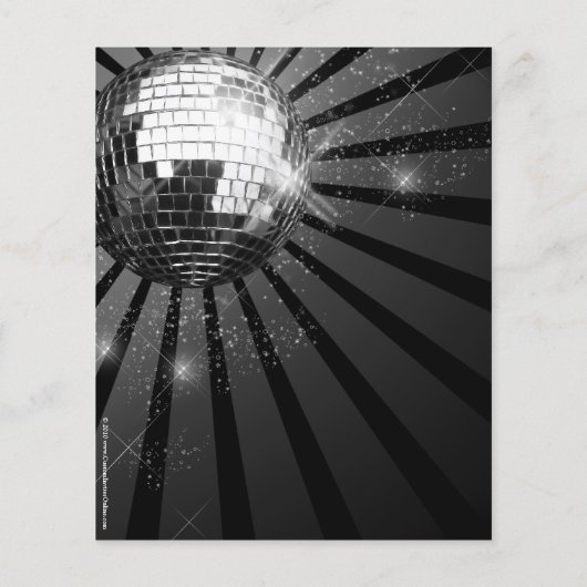 Silver Sparkle Disco Ball Party Flyer (Hinten)