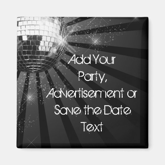 Silver Sparkle Disco Ball Party Magnet (Vorne)