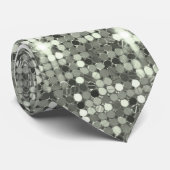 Silver Sparkle Disco Sequel Neck Tie Krawatte (Gerollt)