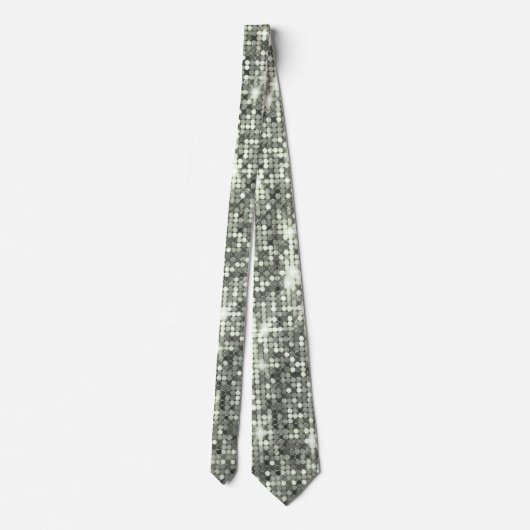 Silver Sparkle Disco Sequel Neck Tie Krawatte (Rückseite)