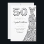 Silver Sparkle Dress Womans 50. Geburtstagsparty Einladung<br><div class="desc">Silver Sparkle Dress Womans 50. Geburtstagsparty Einladung Variationen zur Einladung und passende Artikel in unserem Shop</div>