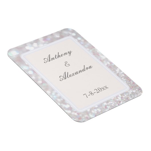 Silver Sparkle Flexible Foto Magnet (Rechte Seite)