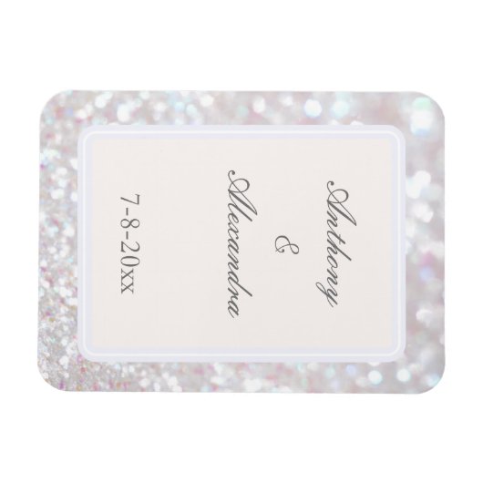 Silver Sparkle Flexible Foto Magnet (Horizontal)