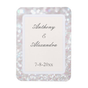 Silver Sparkle Flexible Foto Magnet