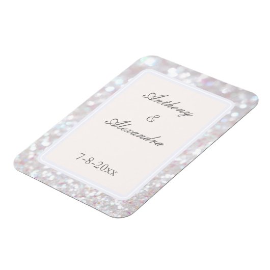 Silver Sparkle Flexible Foto Magnet (Linke Seite)