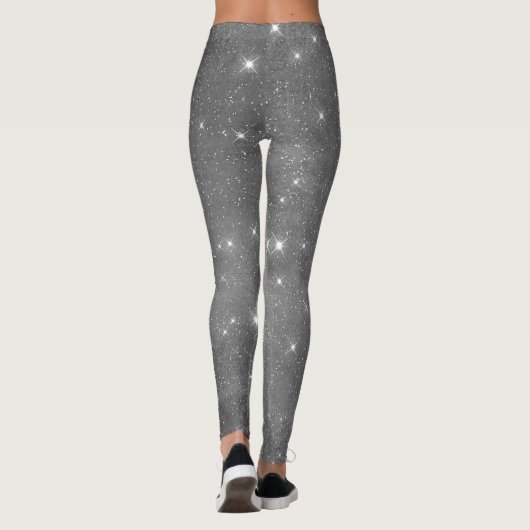 Silver Sparkle Girly Star Leggings (Rückseite)