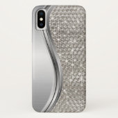 Silver Sparkle Glam Bling Metal Look Case-Mate iPhone Hülle (Rückseite)