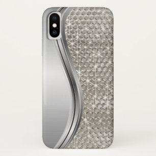 Silver Sparkle Glam Bling Metal Look Case-Mate iPhone Hülle