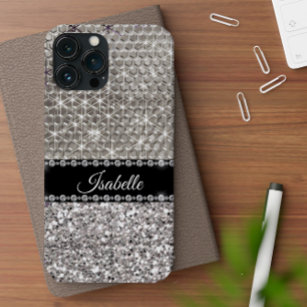 Silver Sparkle Glam Bling Personalisiert Metal Case-Mate Samsung Galaxy S9 Hülle