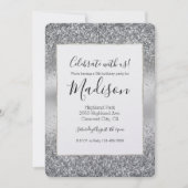 Silver Sparkle Glam Einladung (Vorderseite)