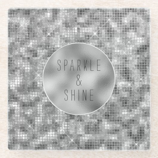 Silver Sparkle Glasuntersetzer (Vorderseite)