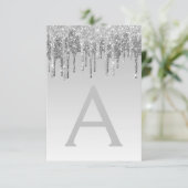 Silver Sparkle Glitzer 16 . Geburtstag Geburtstag Einladung (Stehend Vorderseite)