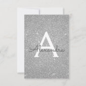 Silver Sparkle Glitzer 16 . Geburtstag Geburtstag Einladung (Vorderseite)