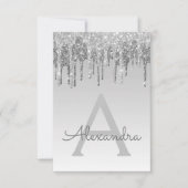 Silver Sparkle Glitzer 16 . Geburtstag Geburtstag Einladung (Vorderseite)