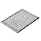 Silver Sparkle Glitzer 40. Geburtstag Gästebuch Notizblock (Linke Seite)