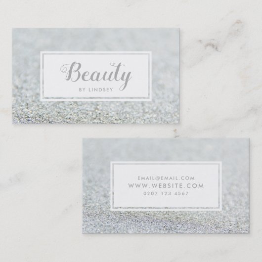 Silver Sparkle Glitzer Beauty bildet Künstler Visitenkarte (Vorne/Hinten)